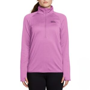 Eddie Bauer Activator Grid Fleece Half Zip Pullover Pink Size Small Active Top